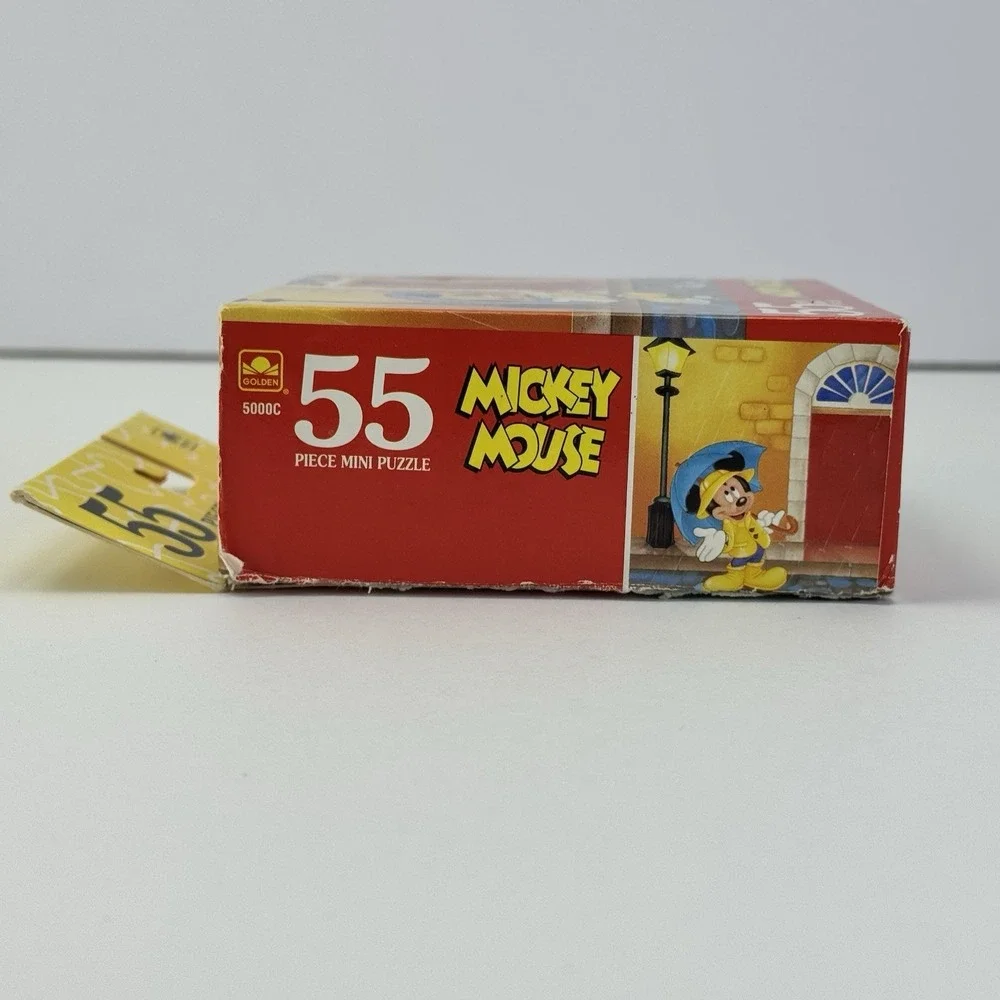 Vtg Disney Mickey Mouse In The Rain Mini Puzzle 55 Piece Golden‎ Rare Complete